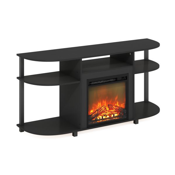Furinno Jensen Open Storage Curved Entertainment Center Stand with