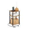 Furinno Just 3-Tier Turn-N-Tube USB and Type-C Charging Port End Table with Open Storage - Thumbnail Image 4