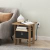 Furinno Andrey USB and Type-C Port Charging Station End Table with Storage Bin - Thumbnail Image 6