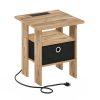 Furinno Andrey USB and Type-C Port Charging Station End Table with Storage Bin - Thumbnail Image 1