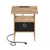 Furinno Andrey USB and Type-C Port Charging Station End Table with Storage Bin - Thumbnail Image 3