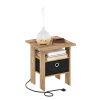 Furinno Andrey USB and Type-C Port Charging Station End Table with Storage Bin - Thumbnail Image 4