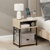 Furinno Moretti USB and Type-C Charging Port Open Storage Side Table with Metal Frame - Thumbnail Image 6