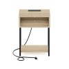 Furinno Moretti USB and Type-C Charging Port Open Storage Side Table with Metal Frame - Thumbnail Image 3