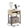 Furinno Moretti USB and Type-C Charging Port Open Storage Side Table with Metal Frame - Thumbnail Image 4