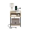 Furinno Moretti USB and Type-C Charging Port Open Storage Side Table with Metal Frame - Thumbnail Image 5