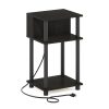 Furinno Just 3-Tier Turn-N-Tube Open Storage End Table with USB and Type-C Charging Port - Thumbnail Image 1
