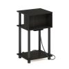 Furinno Just 3-Tier Turn-N-Tube Open Storage End Table with USB and Type-C Charging Port - Thumbnail Image 4