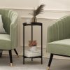 Furinno Besi 2-Tier Modern Tall Round Side End Table with Sturdy Metal Legs - Thumbnail Image 6