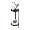 Furinno Besi 2-Tier Modern Tall Round Side End Table with Sturdy Metal Legs - Thumbnail Image 4
