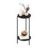 Furinno Besi 2-Tier Modern Tall Round Side End Table with Sturdy Metal Legs - Thumbnail Image 5
