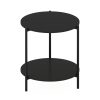 Furinno Besi 2-Tier Modern Round Side End Table with Sturdy Metal Legs - Thumbnail Image 1