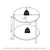 Furinno Besi 2-Tier Modern Round Side End Table with Sturdy Metal Legs - Thumbnail Image 2