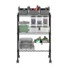 Furinno Wayar 3-Tier Metal Storage Shelf Rack Cart with Casters, 23 x 13 x 30 - Thumbnail Image 5
