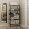 Furinno Wayar 5-Tier Metal Storage Shelf Rack Cart with Casters, 30 x 14 x 60 - Thumbnail Image 6