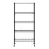 Furinno Wayar 5-Tier Metal Storage Shelf Rack Cart with Casters, 30 x 14 x 60 - Thumbnail Image 3