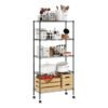 Furinno Wayar 5-Tier Metal Storage Shelf Rack Cart with Casters, 30 x 14 x 60 - Thumbnail Image 4