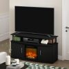 Furinno Jensen Living Room Fireplace TV Entertainment Center with Doors Storage Cabinet for TV up to 55 Inch - Thumbnail Image 6