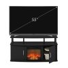 Furinno Jensen Living Room Fireplace TV Entertainment Center with Doors Storage Cabinet for TV up to 55 Inch - Thumbnail Image 5