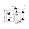 Furinno Jensen Open Storage Corner Fireplace TV Entertainment Center with Plastic Poles for TV up to 55 Inch - Thumbnail Image 2