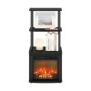 Furinno Turn-N-Tube 2-Tier Tall TV Entertainment Side Table Display Rack with Fireplace Insert - Thumbnail Image 5