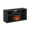 Furinno Jensen Fireplace TV Entertainment Center with Open Storage Compartment for TV up to 55 Inch - Thumbnail Image 1
