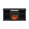 Furinno Jensen Fireplace TV Entertainment Center with Open Storage Compartment for TV up to 55 Inch - Thumbnail Image 3