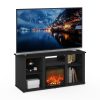 Furinno Jensen Fireplace TV Entertainment Center with Open Storage Compartment for TV up to 55 Inch - Thumbnail Image 4