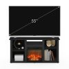 Furinno Jensen Fireplace TV Entertainment Center with Open Storage Compartment for TV up to 55 Inch - Thumbnail Image 5