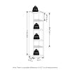 Furinno Fulda 3-Tier Space Saving Storage Shelf Bookcase, 8-Inch Width - Thumbnail Image 2