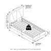 Furinno Lucy Geometric Design Headboard Bedframe, 12PC Slat Style - Thumbnail Image 2