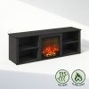 Furinno Jensen No Heat Decorative Electric Fireplace TV Stand, Entertainment Center for TV up to 70 Inch - Thumbnail Image 1
