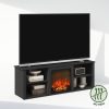 Furinno Jensen No Heat Decorative Electric Fireplace TV Stand, Entertainment Center for TV up to 70 Inch - Thumbnail Image 4
