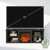 Furinno Jensen No Heat Decorative Electric Fireplace TV Stand, Entertainment Center for TV up to 70 Inch - Thumbnail Image 5