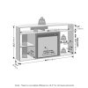 Furinno Jensen No Heat Decorative Electric Fireplace Corner TV Stand, Entertainment Center for TV up to 55 Inch with 6 Open Compartments - Thumbnail Image 2