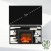 Furinno Jensen No Heat Decorative Electric Fireplace Corner TV Stand, Entertainment Center for TV up to 55 Inch with 6 Open Compartments - Thumbnail Image 5
