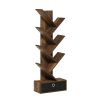 Furinno Tree Bookshelf 7-Tier Floor Standing Tree Bookcase with Bin Drawer - Thumbnail Image 1