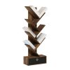 Furinno Tree Bookshelf 7-Tier Floor Standing Tree Bookcase with Bin Drawer - Thumbnail Image 4