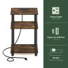 Furinno Just 3-Tier Turn-N-Tube Open Storage Side Table, End Table with USB and Type-C Charging Station - Thumbnail Image 3