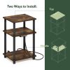Furinno Just 3-Tier Turn-N-Tube Open Storage Side Table, End Table with USB and Type-C Charging Station - Thumbnail Image 7