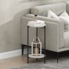 Furinno Besi 2-Tier Modern Tall Round Side End Table with Sturdy Metal Legs, Set of 2 - Thumbnail Image 6