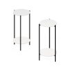 Furinno Besi 2-Tier Modern Tall Round Side End Table with Sturdy Metal Legs, Set of 2 - Thumbnail Image 1