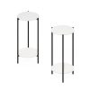 Furinno Besi 2-Tier Modern Tall Round Side End Table with Sturdy Metal Legs, Set of 2 - Thumbnail Image 3