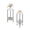 Furinno Besi 2-Tier Modern Tall Round Side End Table with Sturdy Metal Legs, Set of 2 - Thumbnail Image 4