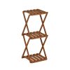 Furinno Tioman Outdoor Toolless Multipurpose Folding Display Shelf, Plant Stand, Side Table, 3-Tier - Thumbnail Image 1