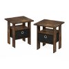 Furinno Andrey End Table Nightstand with Bin Drawer, Set of 2 - Thumbnail Image 1