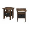 Furinno Andrey End Table Nightstand with Bin Drawer, Set of 2 - Thumbnail Image 3