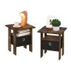 Furinno Andrey End Table Nightstand with Bin Drawer, Set of 2 - Thumbnail Image 4