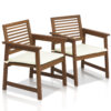 Furinno Tioman Teak Hardwood Outdoor Armchair with Cushion, Set of Two - Thumbnail Image 1