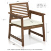 Furinno Tioman Teak Hardwood Outdoor Armchair with Cushion, Set of Two - Thumbnail Image 2